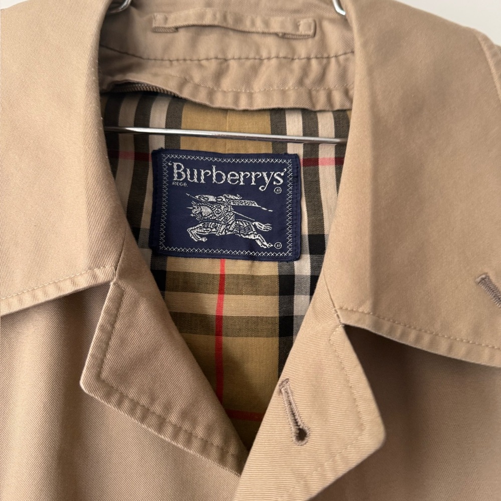 VTG BURBERRYS Trench Coat Wool Zip-Out Lining Size 38 REG - Picture 3 of 14
